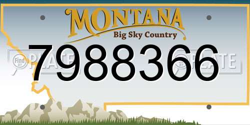 7988366 Montana License Plate