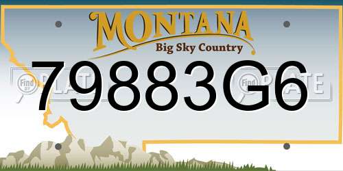 79883G6 Montana License Plate