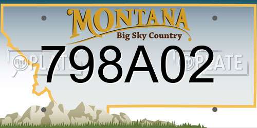 798A02 Montana License Plate