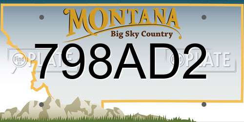 798AD2 Montana License Plate