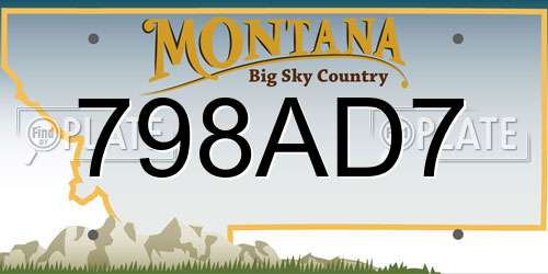 798AD7 Montana License Plate
