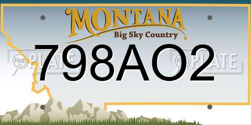 798AO2 Montana License Plate