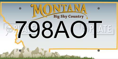 798AOT Montana License Plate