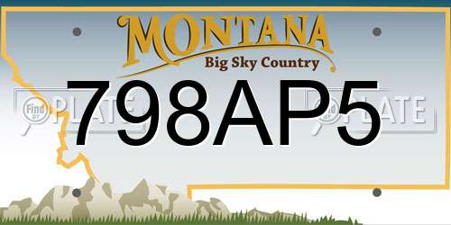 798AP5 Montana License Plate