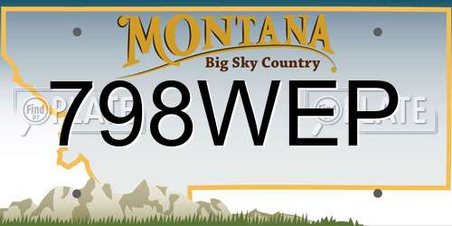 798WEP Montana License Plate