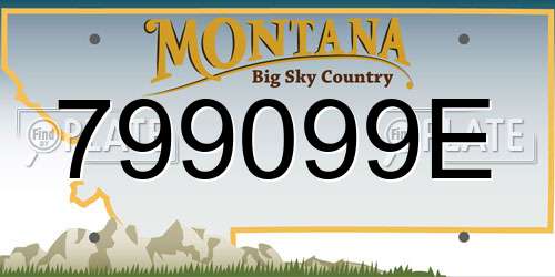 799099E Montana License Plate