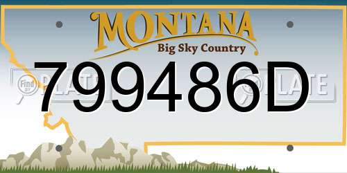 799486D Montana License Plate
