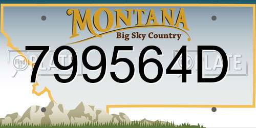 799564D Montana License Plate