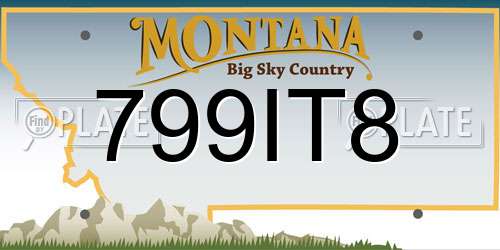 799IT8 Montana License Plate