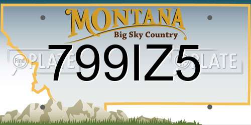 799IZ5 Montana License Plate
