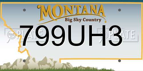799UH3 Montana License Plate
