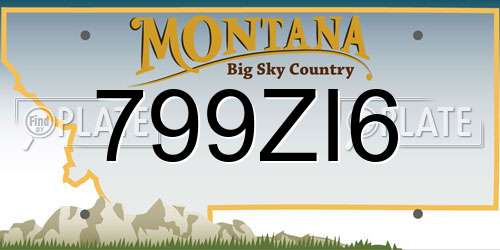 799ZI6 Montana License Plate