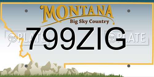 799ZIG Montana License Plate