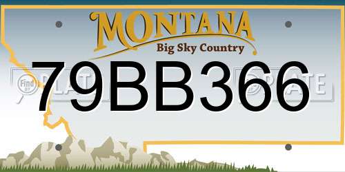 79BB366 Montana License Plate