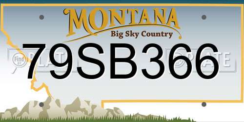 79SB366 Montana License Plate