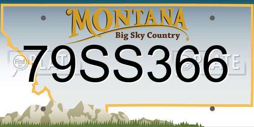 79SS366 Montana License Plate