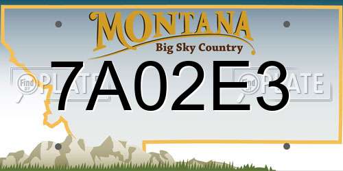 7A02E3 Montana License Plate