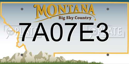 7A07E3 Montana License Plate