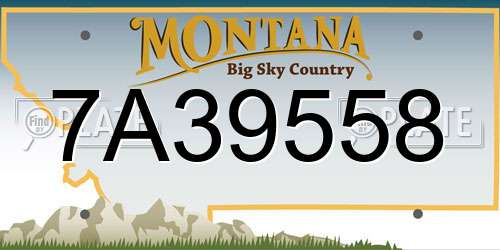 7A39558 Montana License Plate