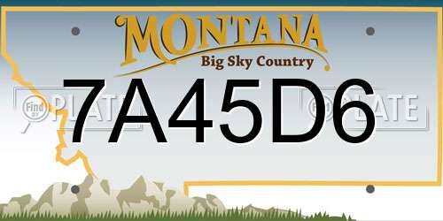 7A45D6 Montana License Plate