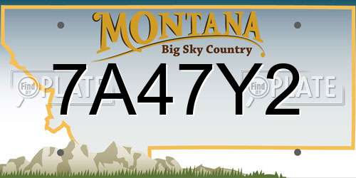 7A47Y2 Montana License Plate
