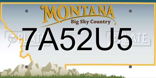 7A52U5 Montana License Plate