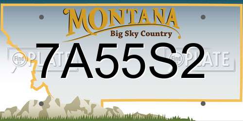 7A55S2 Montana License Plate