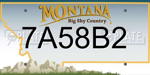7A58B2 Montana License Plate