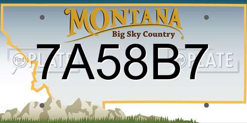 7A58B7 Montana License Plate