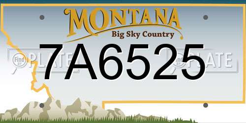 7A6525 Montana License Plate