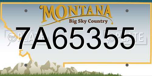 7A65355 Montana License Plate