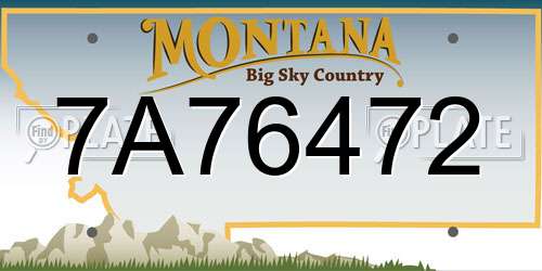 7A76472 Montana License Plate