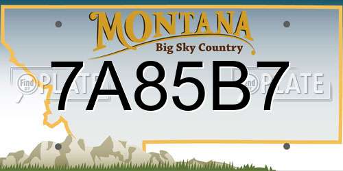 7A85B7 Montana License Plate