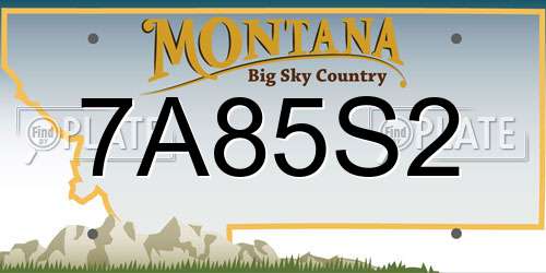 7A85S2 Montana License Plate