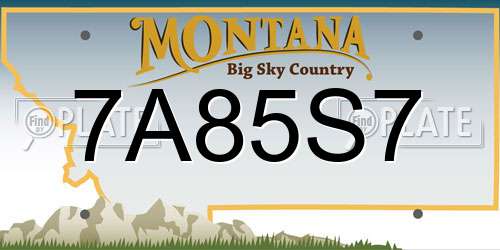 7A85S7 Montana License Plate