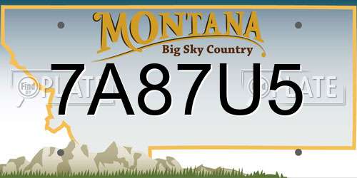7A87U5 Montana License Plate