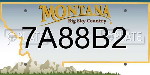 7A88B2 Montana License Plate