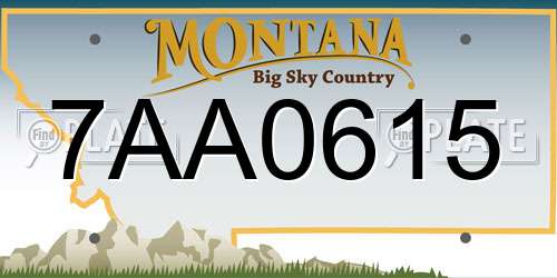 7AA0615 Montana License Plate