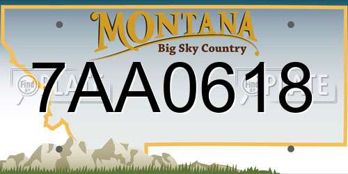 7AA0618 Montana License Plate