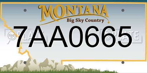 7AA0665 Montana License Plate