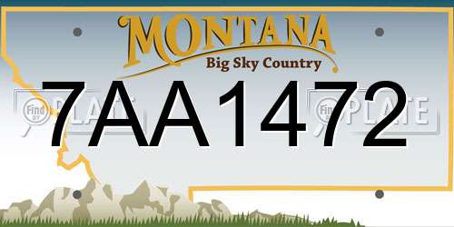 7AA1472 Montana License Plate