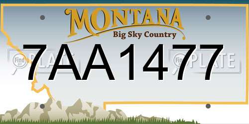 7AA1477 Montana License Plate