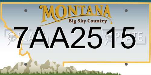 7AA2515 Montana License Plate