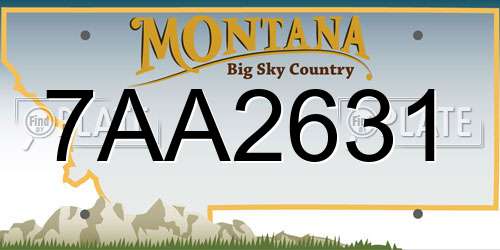 7AA2631 Montana License Plate