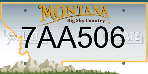 7AA506 Montana License Plate