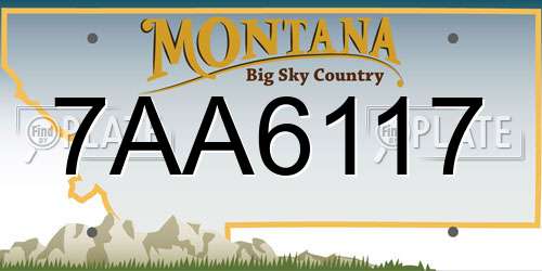 7AA6117 Montana License Plate