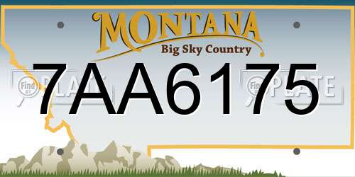 7AA6175 Montana License Plate