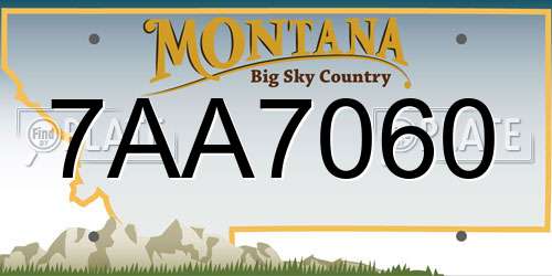 7AA7060 Montana License Plate