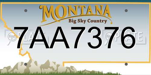 7AA7376 Montana License Plate