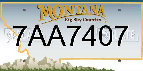 7AA7407 Montana License Plate